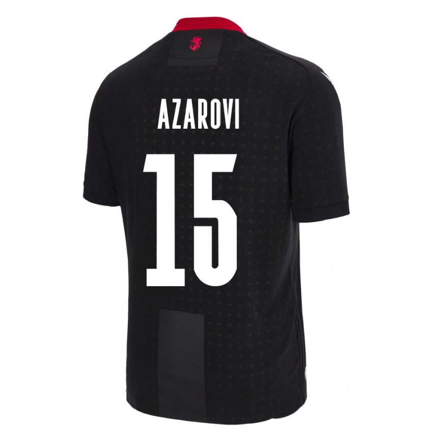 Niño Fútbol Camiseta Georgia Irakli Azarovi #15 Negro 2ª Equipación 24-26