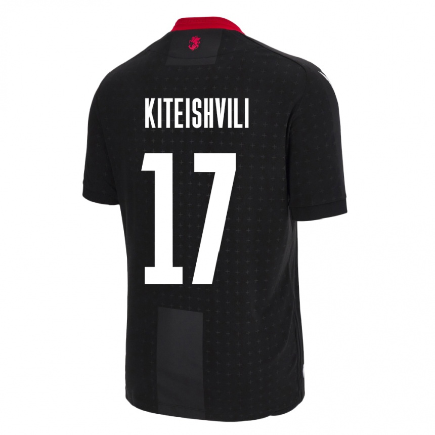 Niño Fútbol Camiseta Georgia Otar Kiteishvili #17 Negro 2ª Equipación 24-26