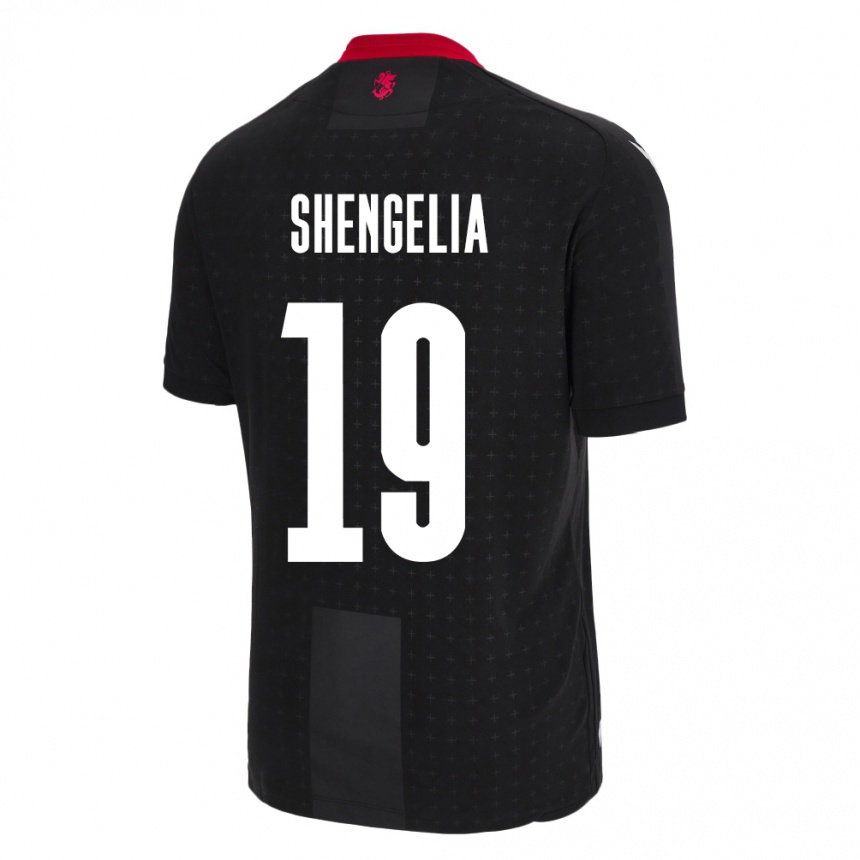 Niño Fútbol Camiseta Georgia Levan Shengelia #19 Negro 2ª Equipación 24-26