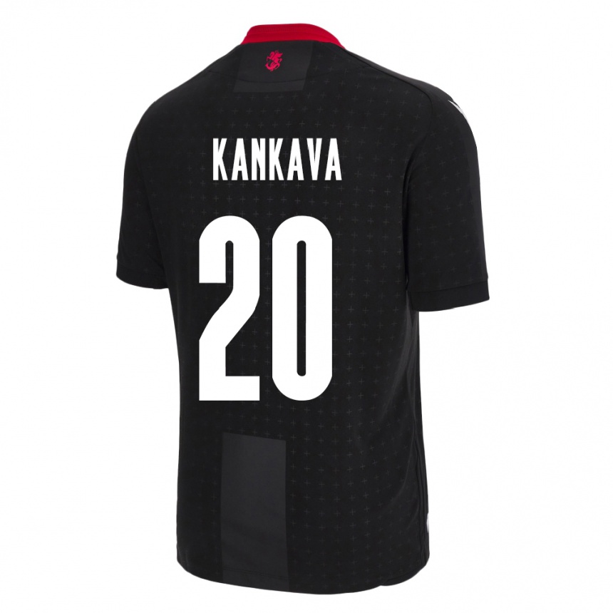 Niño Fútbol Camiseta Georgia Jaba Kankava #20 Negro 2ª Equipación 24-26