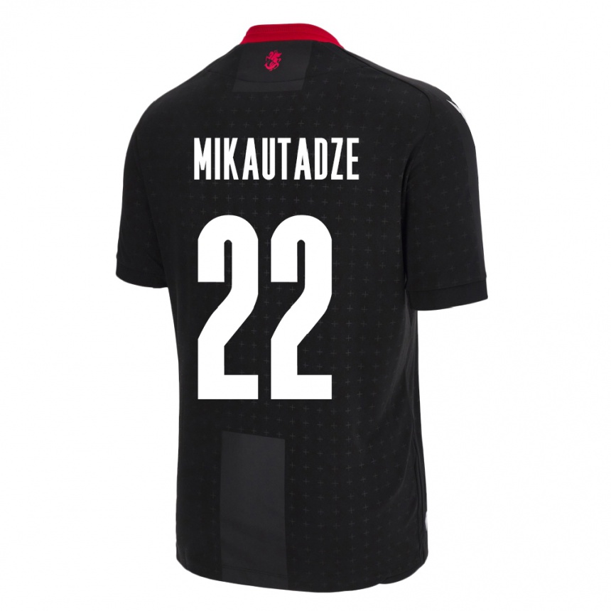 Niño Fútbol Camiseta Georgia Georges Mikautadze #22 Negro 2ª Equipación 24-26