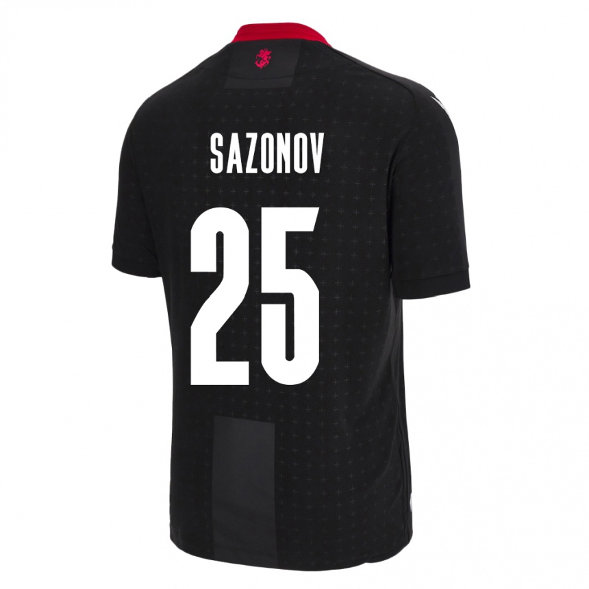 Niño Fútbol Camiseta Georgia Saba Sazonov #25 Negro 2ª Equipación 24-26