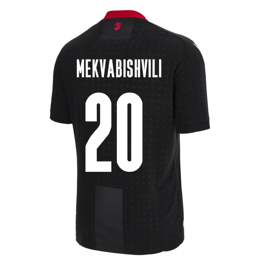 Niño Fútbol Camiseta Georgia Anzor Mekvabishvili #20 Negro 2ª Equipación 24-26