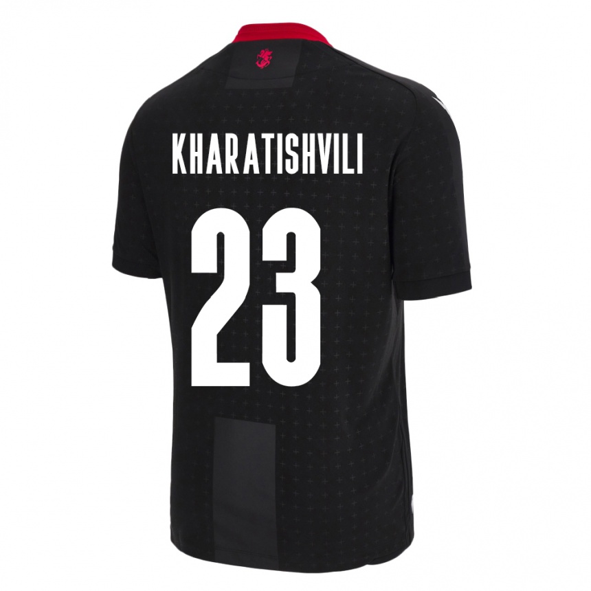 Niño Fútbol Camiseta Georgia Luka Kharatishvili #23 Negro 2ª Equipación 24-26