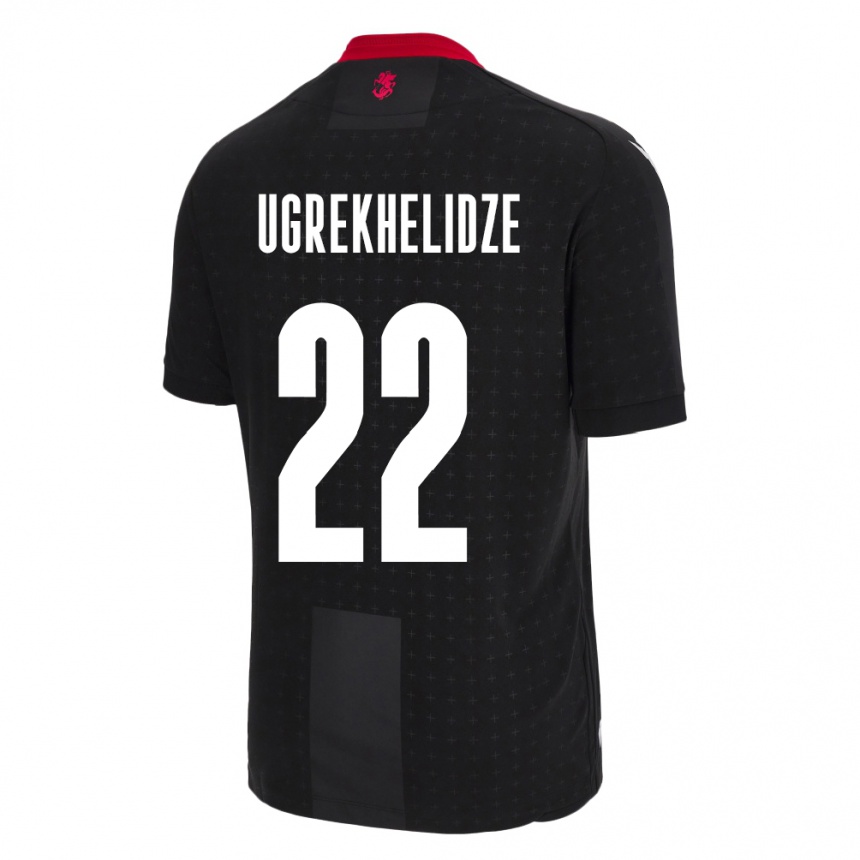 Niño Fútbol Camiseta Georgia Nikoloz Ugrekhelidze #22 Negro 2ª Equipación 24-26