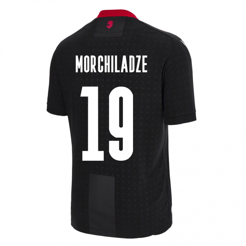 Niño Fútbol Camiseta Georgia Tornike Morchiladze #19 Negro 2ª Equipación 24-26