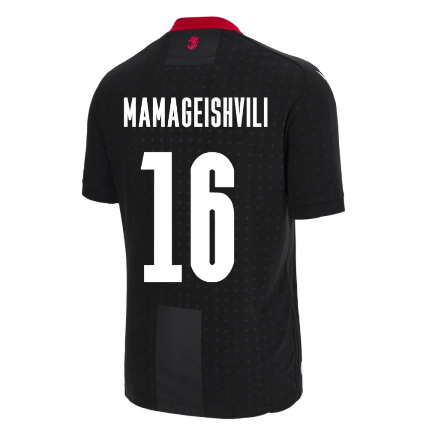 Niño Fútbol Camiseta Georgia Gizo Mamageishvili #16 Negro 2ª Equipación 24-26