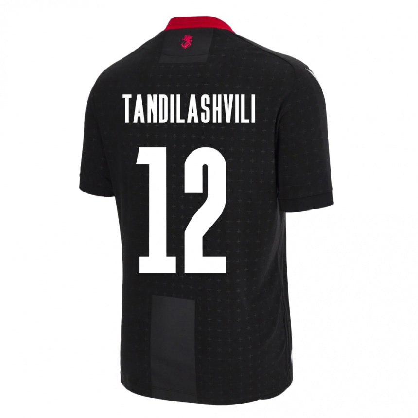 Niño Fútbol Camiseta Georgia Levan Tandilashvili #12 Negro 2ª Equipación 24-26