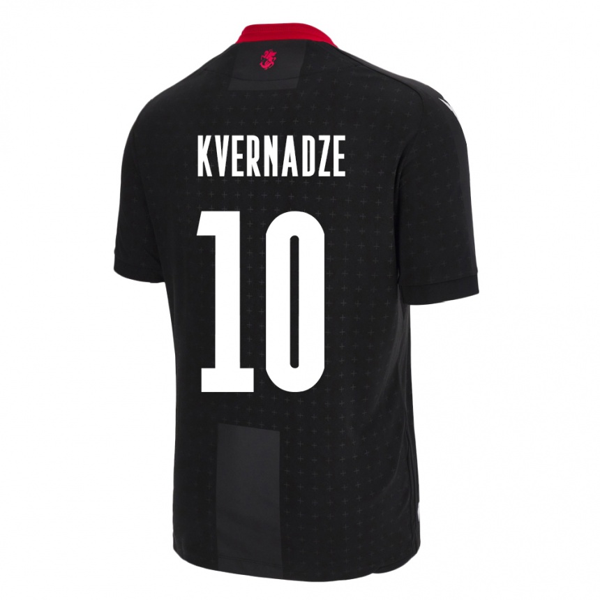 Niño Fútbol Camiseta Georgia Giorgi Kvernadze #10 Negro 2ª Equipación 24-26