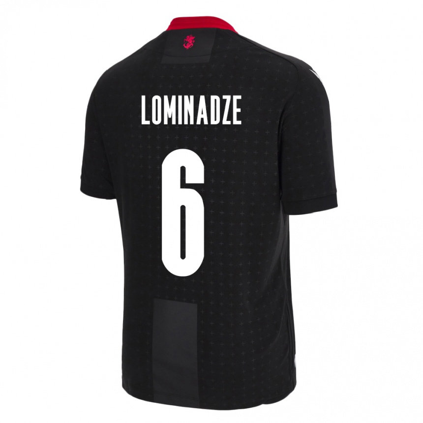 Niño Fútbol Camiseta Georgia Nodar Lominadze #6 Negro 2ª Equipación 24-26