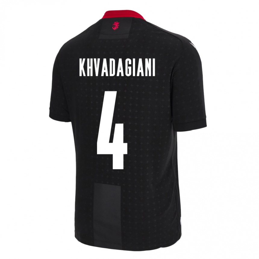 Niño Fútbol Camiseta Georgia Saba Khvadagiani #4 Negro 2ª Equipación 24-26