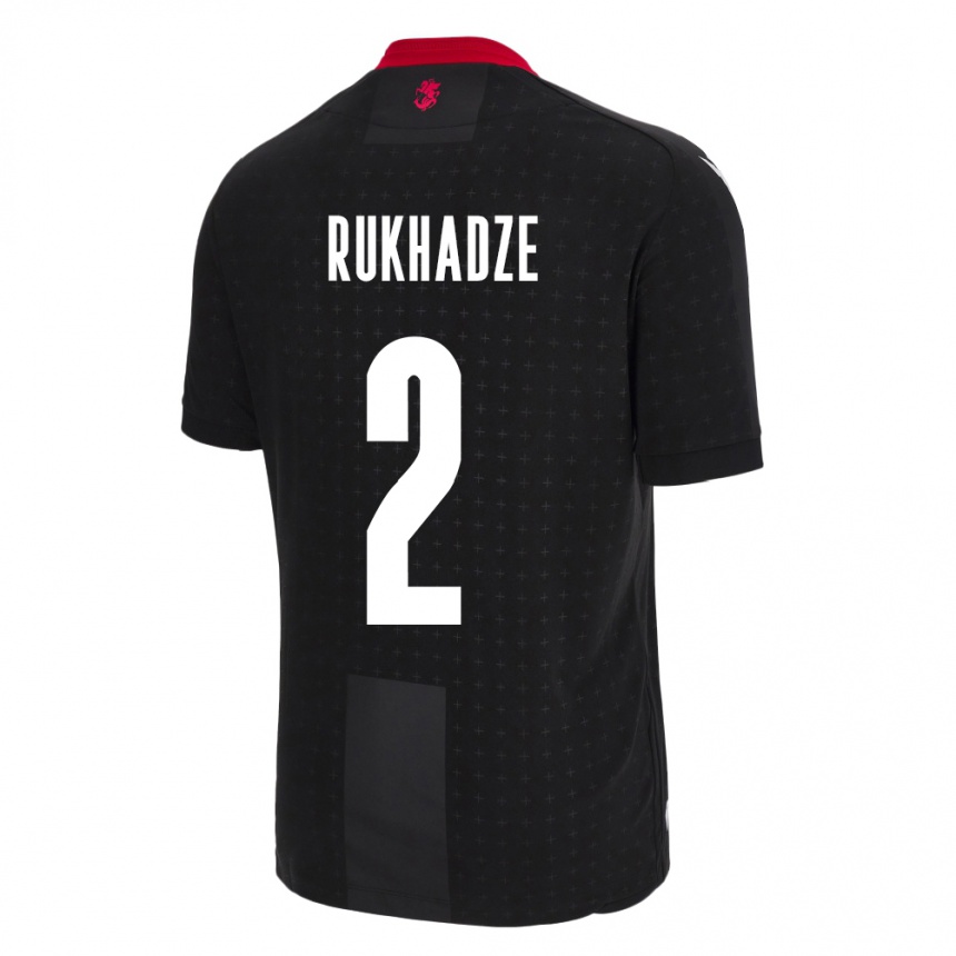 Niño Fútbol Camiseta Georgia Zurab Rukhadze #2 Negro 2ª Equipación 24-26