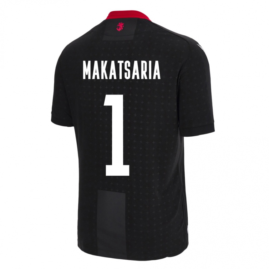 Niño Fútbol Camiseta Georgia Mikheil Makatsaria #1 Negro 2ª Equipación 24-26