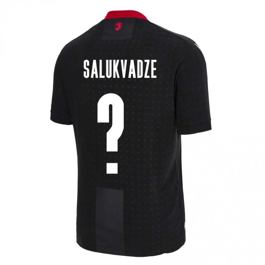 Niño Fútbol Camiseta Georgia Luka Salukvadze #0 Negro 2ª Equipación 24-26