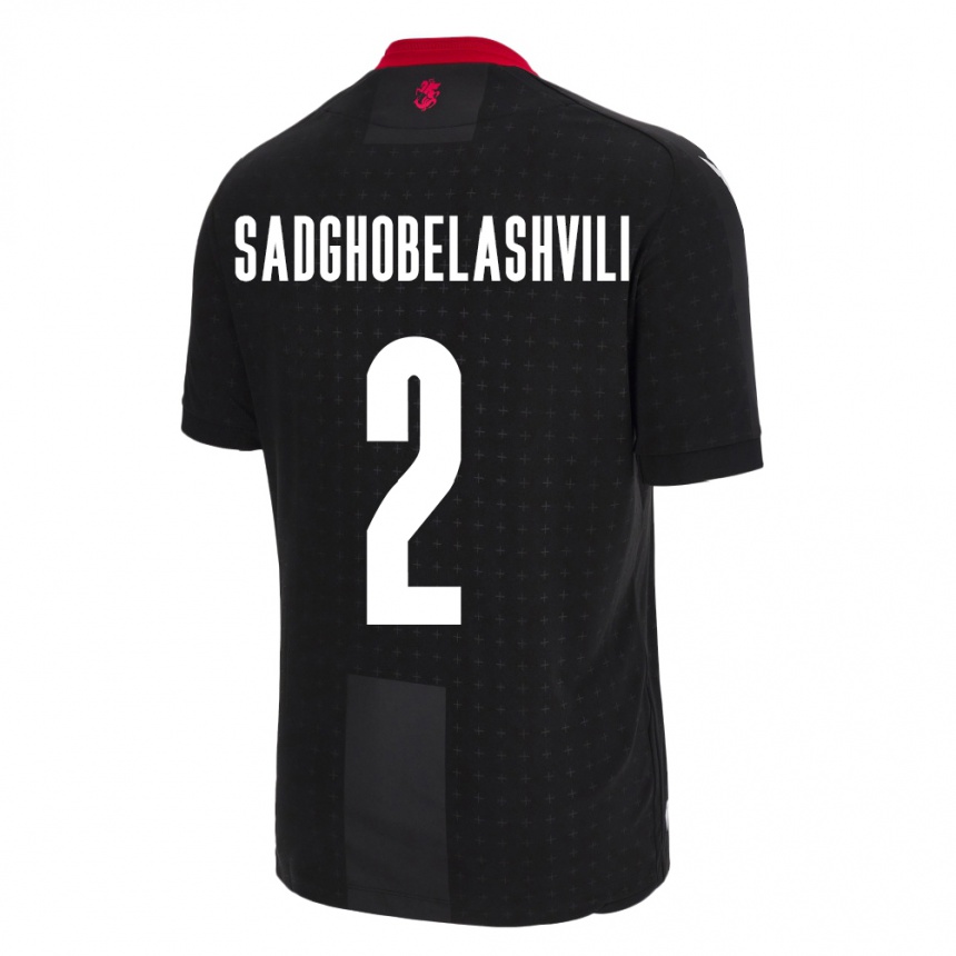 Niño Fútbol Camiseta Georgia Gela Sadghobelashvili #2 Negro 2ª Equipación 24-26