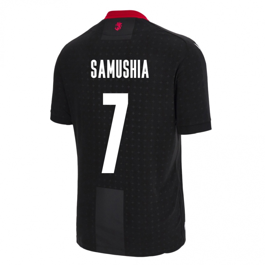 Niño Fútbol Camiseta Georgia Saba Samushia #7 Negro 2ª Equipación 24-26