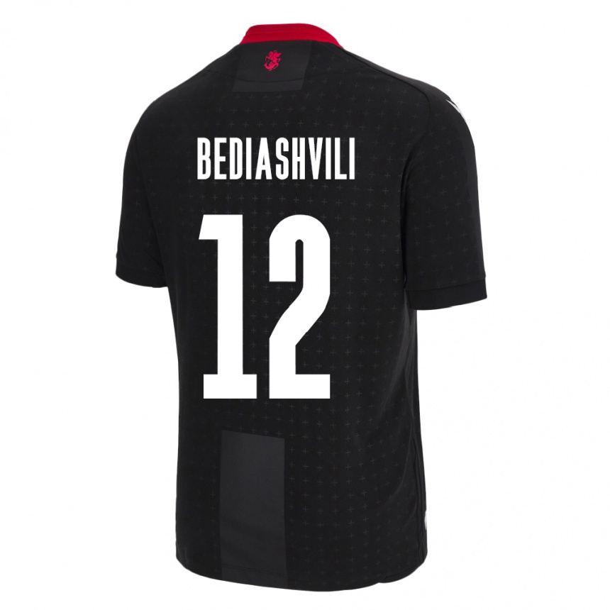 Niño Fútbol Camiseta Georgia Giorgi Bediashvili #12 Negro 2ª Equipación 24-26