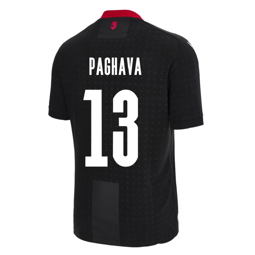 Niño Fútbol Camiseta Georgia Davit Paghava #13 Negro 2ª Equipación 24-26