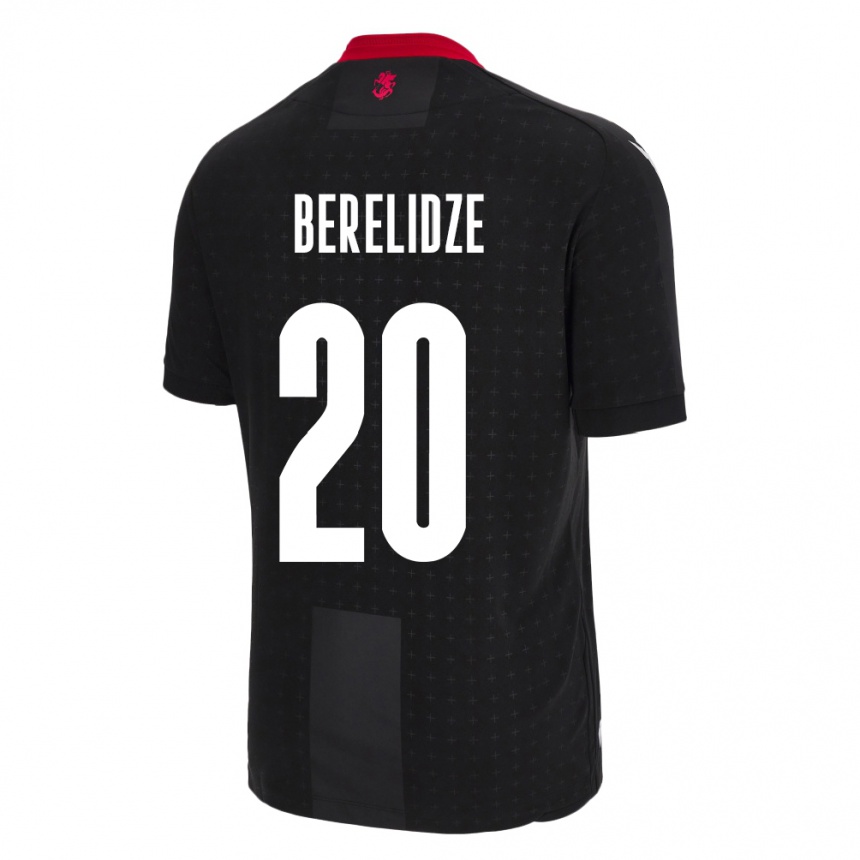 Niño Fútbol Camiseta Georgia Tsotne Berelidze #20 Negro 2ª Equipación 24-26