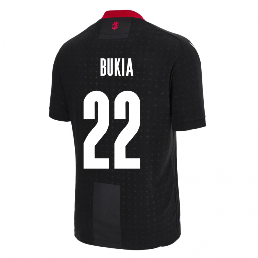 Niño Fútbol Camiseta Georgia Davit Bukia #22 Negro 2ª Equipación 24-26