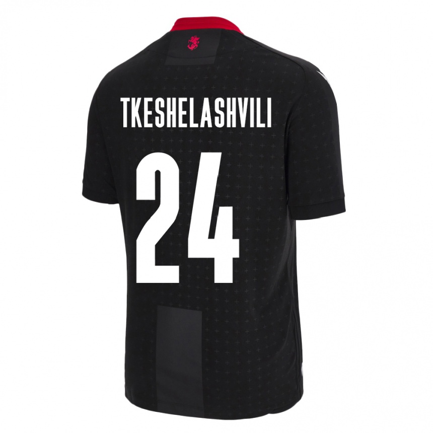 Niño Fútbol Camiseta Georgia Amiran Tkeshelashvili #24 Negro 2ª Equipación 24-26