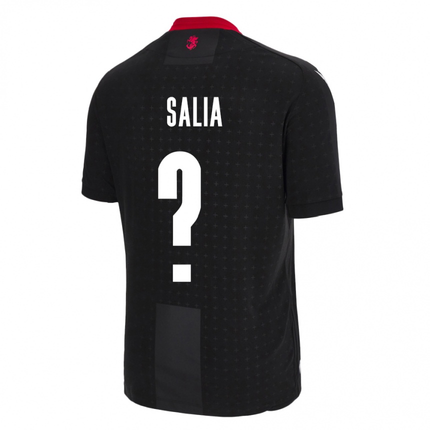 Niño Fútbol Camiseta Georgia Vakhtang Salia #0 Negro 2ª Equipación 24-26