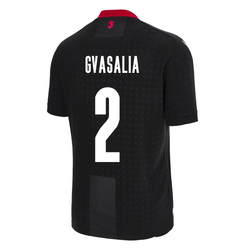 Niño Fútbol Camiseta Georgia Giorgi Gvasalia #2 Negro 2ª Equipación 24-26