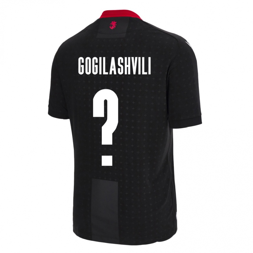 Niño Fútbol Camiseta Georgia Davit Gogilashvili #0 Negro 2ª Equipación 24-26