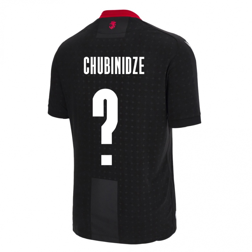 Niño Fútbol Camiseta Georgia George Chubinidze #0 Negro 2ª Equipación 24-26