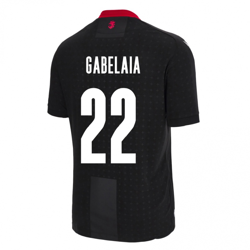 Niño Fútbol Camiseta Georgia Svetalna Gabelaia #22 Negro 2ª Equipación 24-26