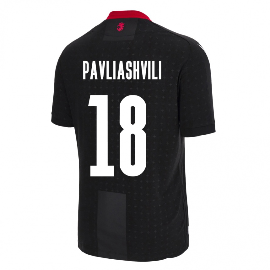 Niño Fútbol Camiseta Georgia Ana Pavliashvili #18 Negro 2ª Equipación 24-26