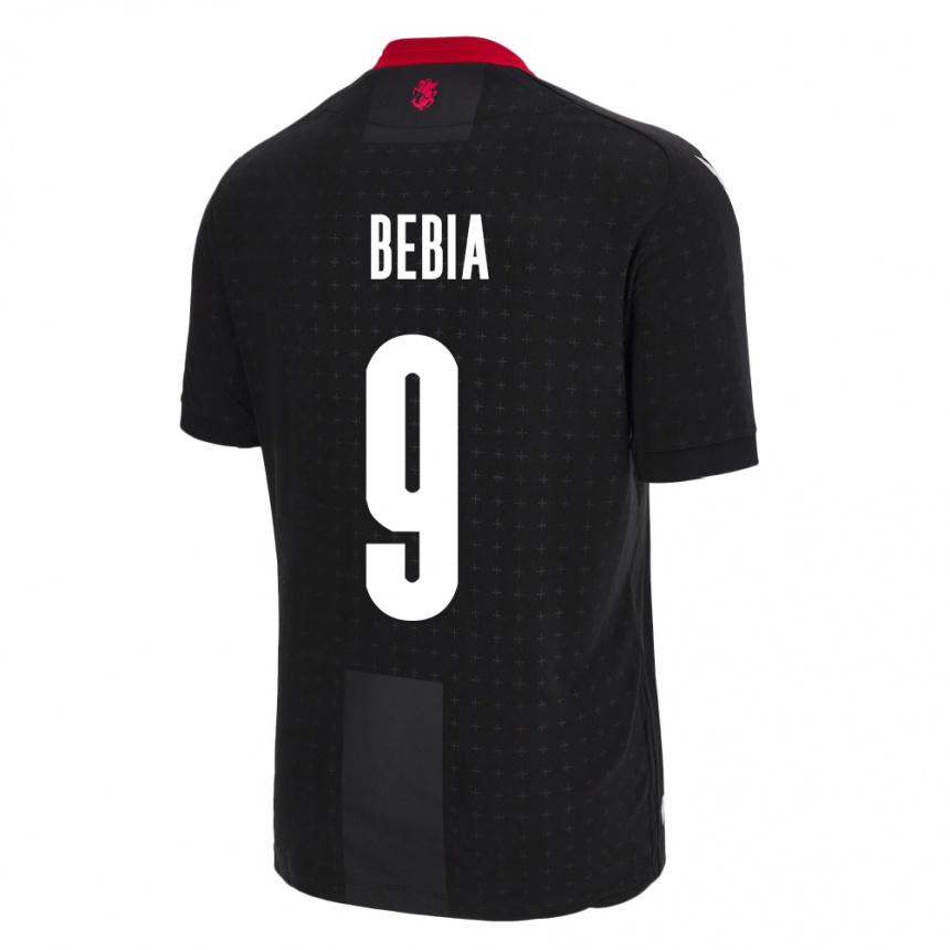 Niño Fútbol Camiseta Georgia Maiko Bebia #9 Negro 2ª Equipación 24-26