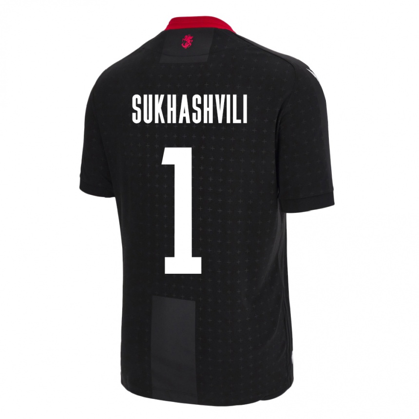 Niño Fútbol Camiseta Georgia Teona Sukhashvili #1 Negro 2ª Equipación 24-26