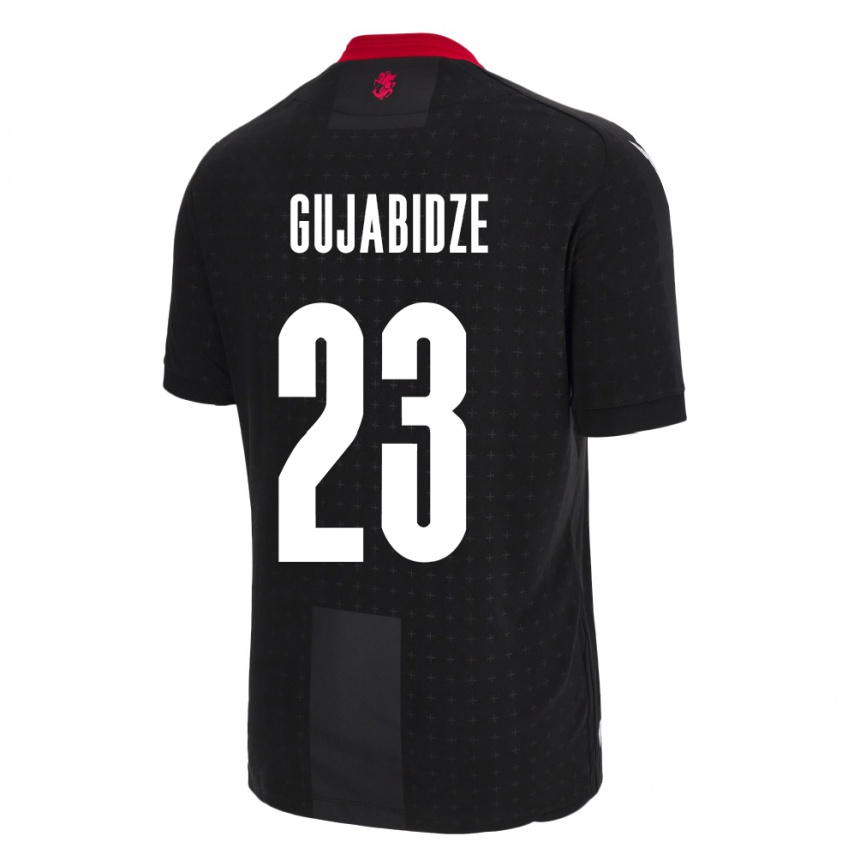 Niño Fútbol Camiseta Georgia Nino Gujabidze #23 Negro 2ª Equipación 24-26