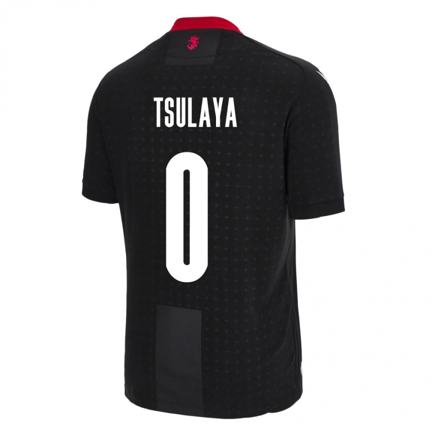 Niño Fútbol Camiseta Georgia Ana Tsulaya #0 Negro 2ª Equipación 24-26