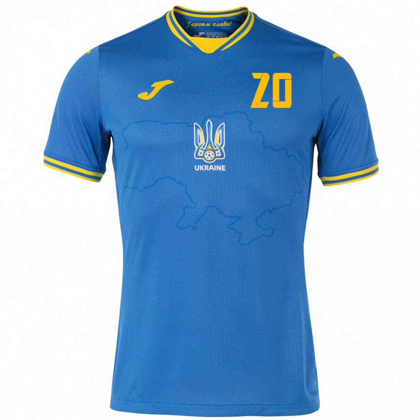 Niño Fútbol Camiseta Ucrania Inna Hlushchenko #20 Azul 2ª Equipación 24-26