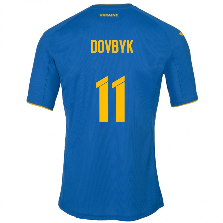 Niño Fútbol Camiseta Ucrania Artem Dovbyk #11 Azul 2ª Equipación 24-26