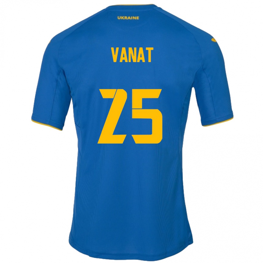 Niño Fútbol Camiseta Ucrania Vladyslav Vanat #25 Azul 2ª Equipación 24-26