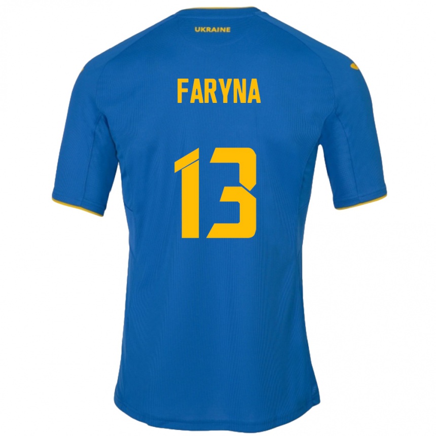 Niño Fútbol Camiseta Ucrania Maryan Faryna #13 Azul 2ª Equipación 24-26