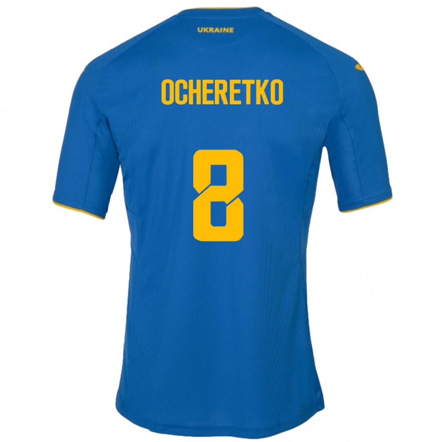 Niño Fútbol Camiseta Ucrania Oleg Ocheretko #8 Azul 2ª Equipación 24-26