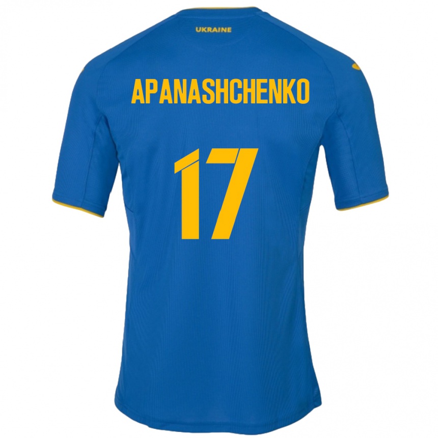 Niño Fútbol Camiseta Ucrania Daryna Apanashchenko #17 Azul 2ª Equipación 24-26