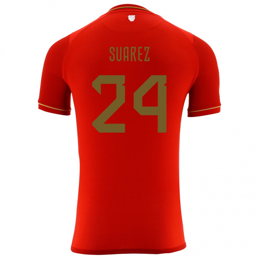 Niño Fútbol Camiseta Bolivia Marcelo Suárez #24 Rojo 2ª Equipación 24-26