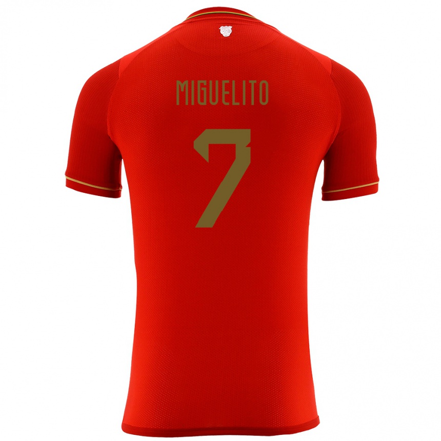 Niño Fútbol Camiseta Bolivia Miguelito #7 Rojo 2ª Equipación 24-26