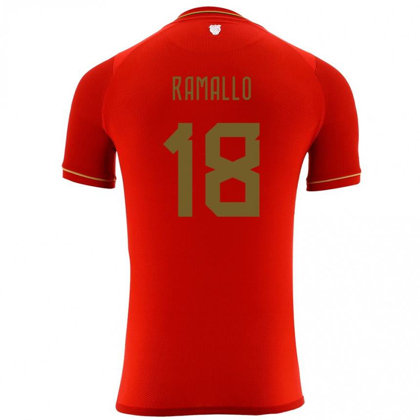 Niño Fútbol Camiseta Bolivia Rodrigo Ramallo #18 Rojo 2ª Equipación 24-26