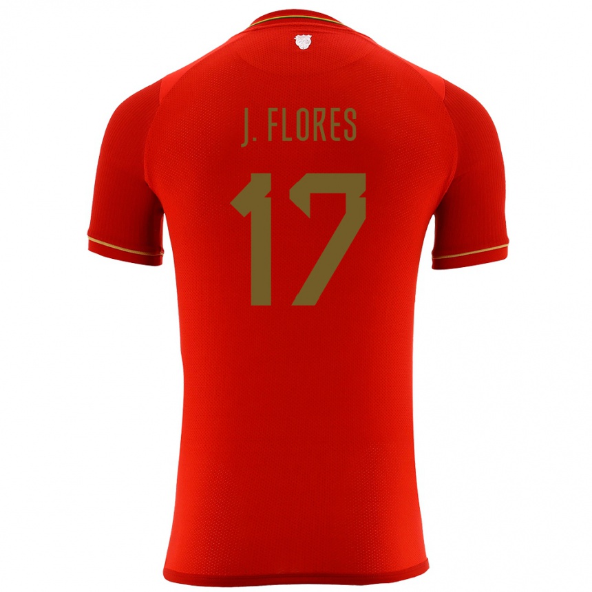 Niño Fútbol Camiseta Bolivia José Flores #17 Rojo 2ª Equipación 24-26