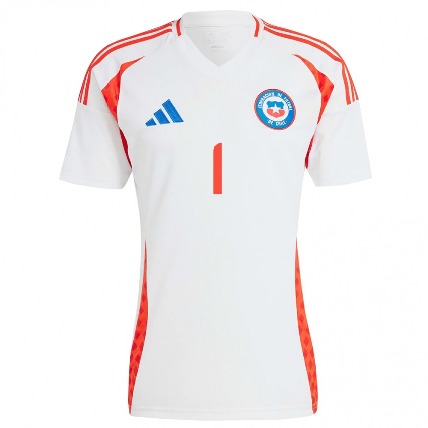 Niño Fútbol Camiseta Chile Claudio Bravo #1 Blanco 2ª Equipación 24-26