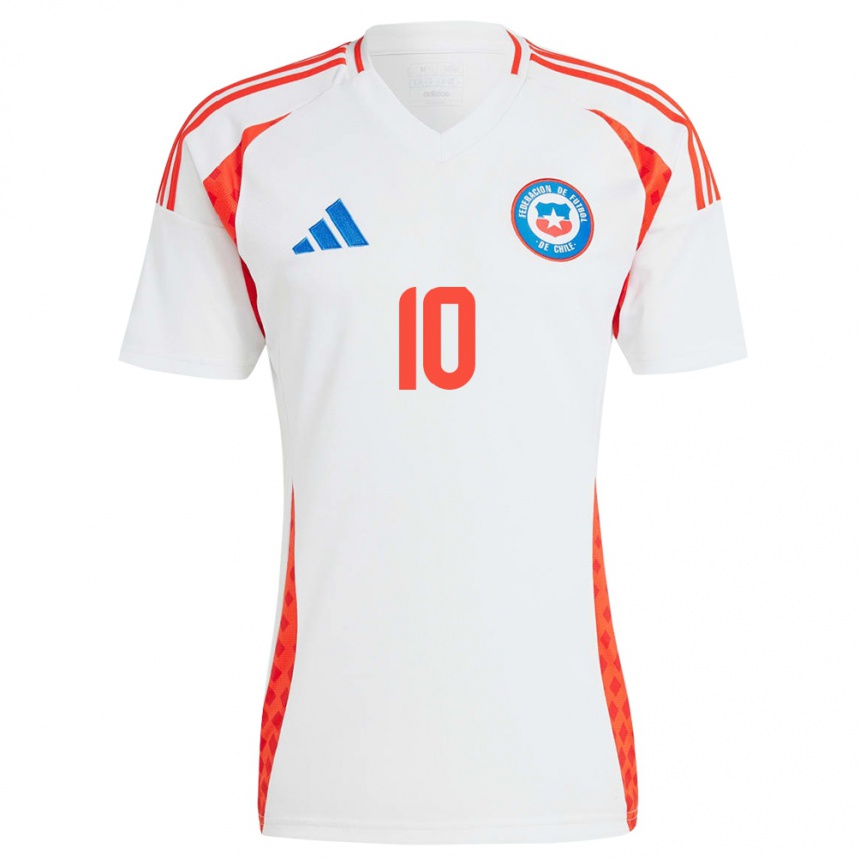 Niño Fútbol Camiseta Chile Yanara Aedo #10 Blanco 2ª Equipación 24-26