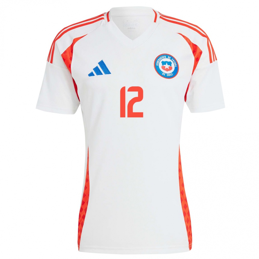 Niño Fútbol Camiseta Chile Gabriel Arias #12 Blanco 2ª Equipación 24-26