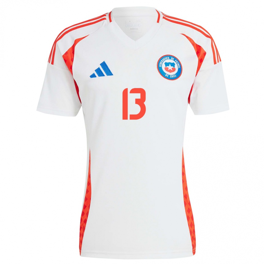 Niño Fútbol Camiseta Chile Cristián Morales #13 Blanco 2ª Equipación 24-26