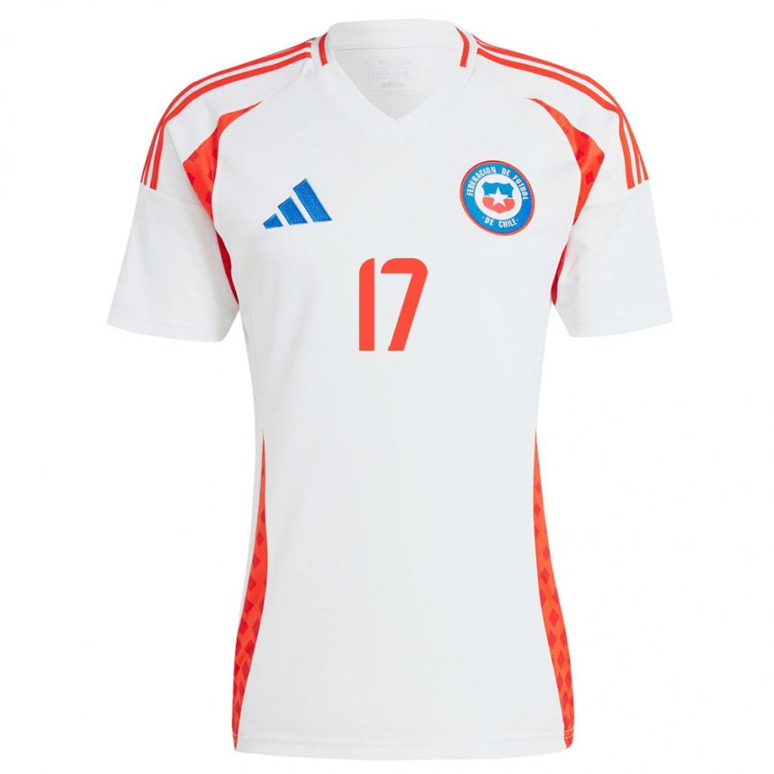 Niño Fútbol Camiseta Chile Esteban Matus #17 Blanco 2ª Equipación 24-26